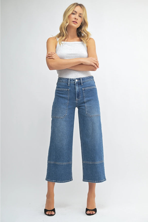 Cropped Wide Leg Jeans