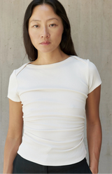 Boat Neck Ruched Top