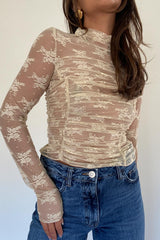 Mae Ruched Lace Top