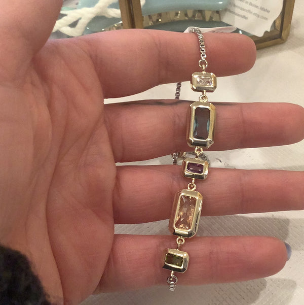 Multi Stone Adjustable Bracelet