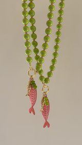 Beaded Fish Charm Necklace