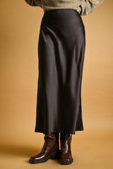 Classic Satin Midi Skirt