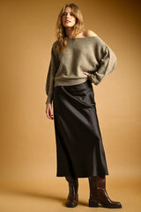 Classic Satin Midi Skirt