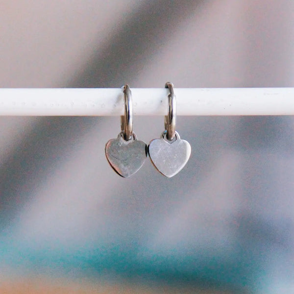 Dainty Heart Huggie Earrings