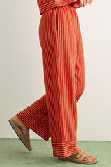 Gemma Pants in Red/Beige