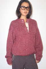 Berry Mock Neck Sweater