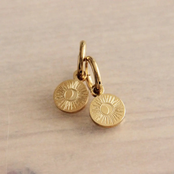 Moon and Sun Huggie Earrings