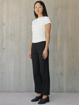 Boat Neck Ruched Top