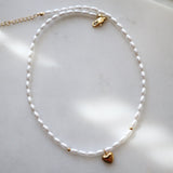 Pearl Necklace with Heart Charm