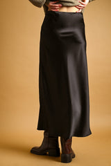 Classic Satin Midi Skirt