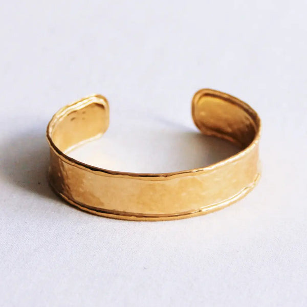 Wide Hammered Bangle