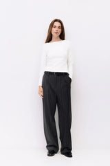 Long Sleeve Boat Neck Top