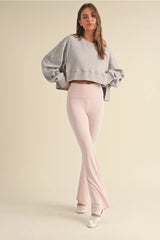 Long Sleeve Waffle Knit Top
