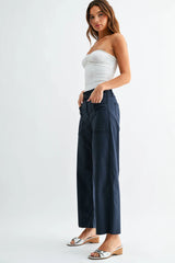 JBD Navy Wide Leg Twill Pants