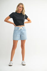 Tie Waist Long Shorts