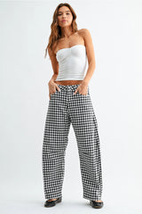 JBD Checkered Barrel Jeans