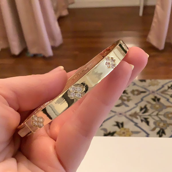 Gold Diamond Flower Bracelet